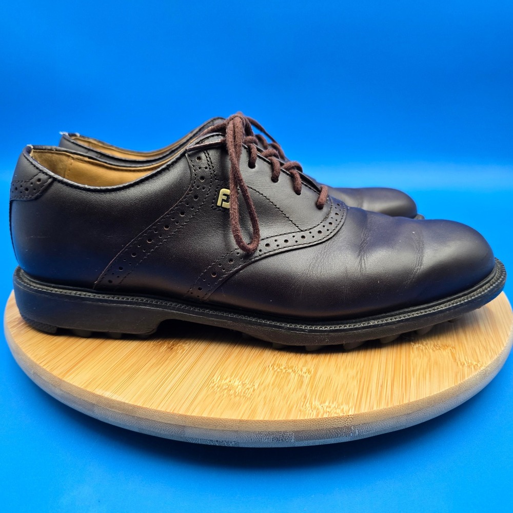 FootJoy GreenJoys Mens 9 M Brown Leather Wingtip Spikeless Golf Shoes 57014